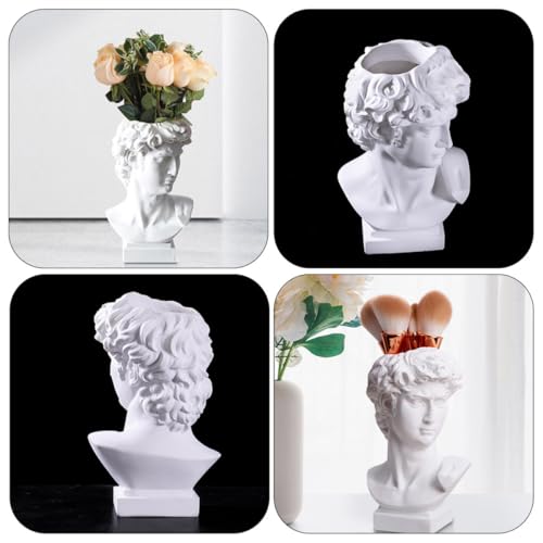 Vase en résine blanc 25cm pour fleurs et maquillage - 4