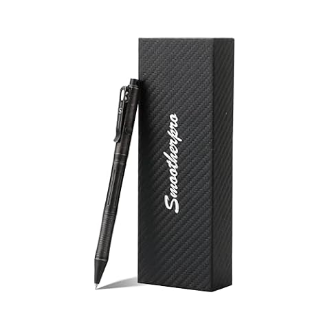 SMOOTHERPRO Tytanowy długopis / długopis, kompatybilny z wkładem Pilot G2, kieszonkowy klips ze stali nierdzewnej, do pisania biznesowego EDC (RG341), kolor sprany czarny