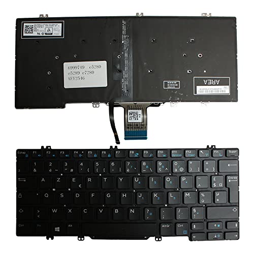 Clavier PC portable Dell Latitude 7380 Rétro-éclairé pour travailler le soir