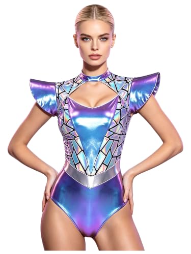 Disfraz rave Jhaoyu unitalla con capucha reflectante para actuaciones escénicas y baile
