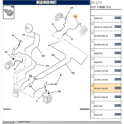 Sensor de freno para Citroen C3 que soluciona el fallo de testigo de alarma trasero 4