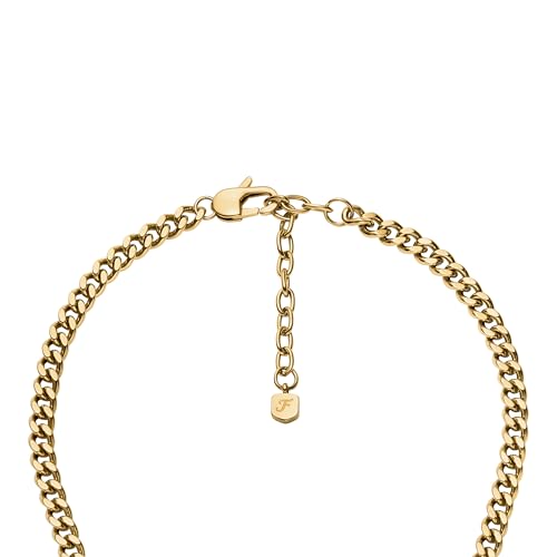 Image of Fossil Women's Gold-Tone Stainless Steel Pendant Chain Necklace for Women