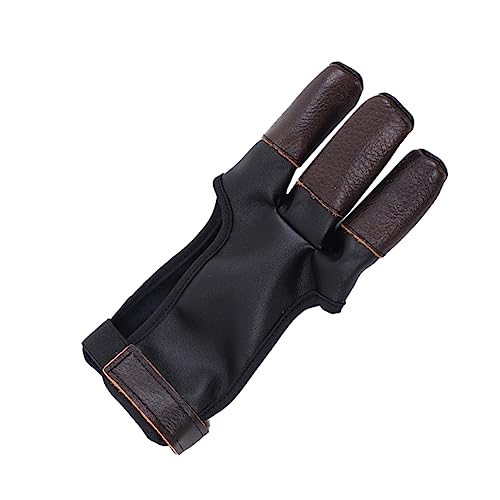 CORHAD 1pc Three Finger Cowhide Protective Glove for -Resistant for Shooting Accessory for Enthusiasts