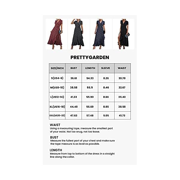 PRETTYGARDEN-Womens-Summer-Wrap-Maxi-Dress-Casual-Boho-Floral-V-Neck-Short-Sleeve-Ruffle-Hem-Split-Beach-Long-Dresses PRETTYGARDEN Women's Summer Wrap Maxi Dress Casual Boho Floral V Neck Short Sleeve Ruffle Hem Split Beach Long Dresses (Blue,Large)