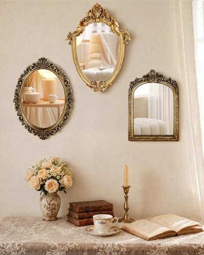 Wonderjune 3-Piece Vintage Mirror Set