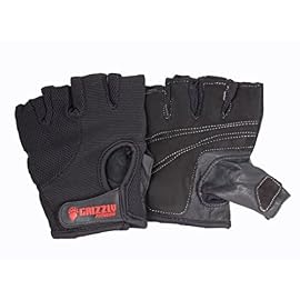 Grizzly Fitness Men’s Ignite Weightlifting Exercise Gloves – Medium Black