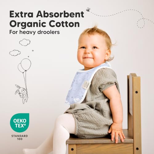 Image of KeaBabies 8-Pack Organic Baby Bibs for Drooling and Teething (Constellation) | Soft Cotton Bibs for Baby Girl, Boy, Extra Absorbent, Easy to Clean & Put On, Toddler, Newborn, Infant 0-24 Months