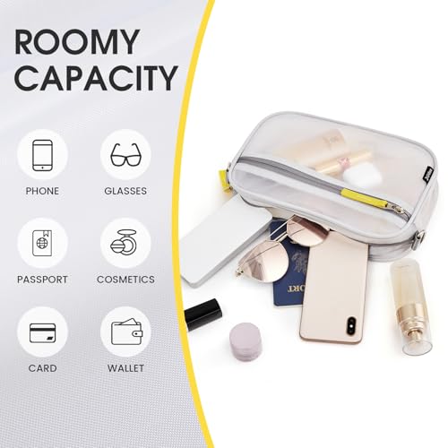 G4Free Clear Sling Bag Clear Crossbody Mesh Purses for Women, Transparent Lightweight Chest Bag4