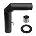 Messe mit günstig Kaufen-raik Rauchrohr/Ofenrohr-Set 150 mm Durchmesser inkl. Bogen 90° mit Tür + Zugregulierung 2 mm Stärke Stahlblech Schwarz SH016-150-sw