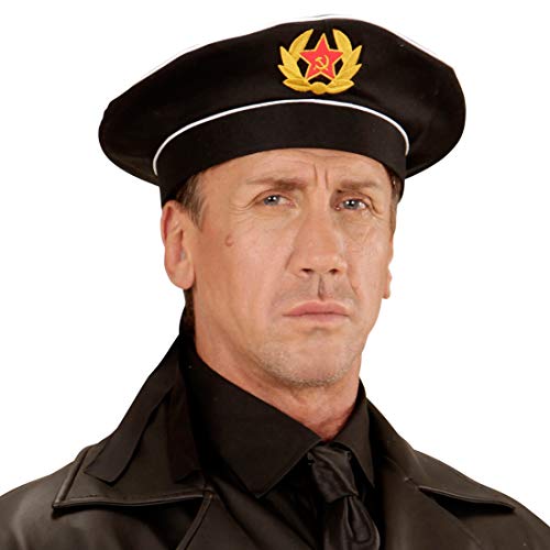 Amakando Autentico Gorro de capitán Ruso Oficial marinería / Negro / Gorro de Marinero Ruso Festival y Carnaval
