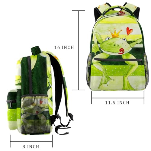 Sac à dos d'école prince grenouille multicolore 29x20x40cm - 2