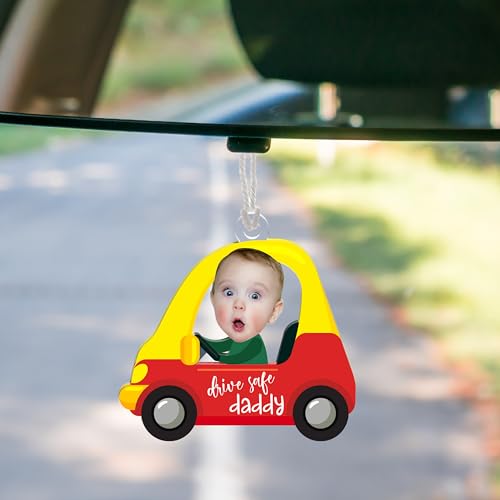 Be Burgundy Personalized Photo Car Ornament Custom Face Photo Car Ornament for Dads Car Drive Safe Daddy Custom Ornament for Dads Car D1