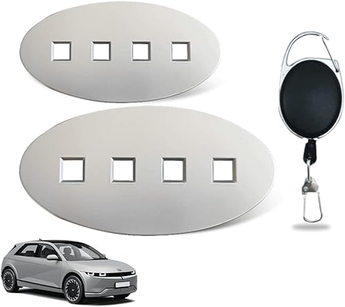 BestEvMod Juego de 2 emblemas de código morse delantero y trasero ABS plata mate hueca