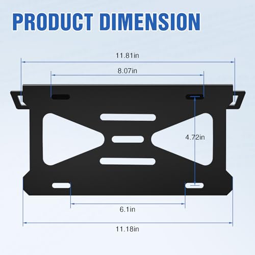 Image of Nilight Front License Plate Bracket fit for Ford Bronco 2 /4 Door 2021 2022 2023 2024 2025 2026 Steel License Plate Mounting Holder for Heavy-Duty Modular Bumper no Drilling Required Rattle-Free Black