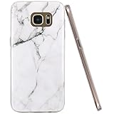 Galaxy S7 Edge Case, JAHOLAN White Marble Design Slim Shockproof Clear Bumper TPU Soft Case Rubber Silicone Skin Cover for Samsung Galaxy S7 Edge