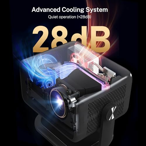 Image of Smart Projector with Netflix, Officially Licensed APP & Native 1080P X6 Pro | 4K Support Mini Projector with WiFi and Bluetooth, Auto Focus & Keystone Voice Assistant HDR10, 360 Rotatable Home Theater
