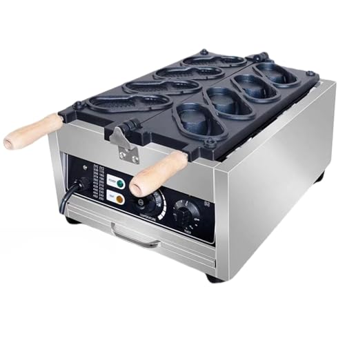 YXYLJOZ Máquina para Waffles, Eléctrica Antiadherente de Acero Inoxidable Comercial, para Panaderías, Restaurantes, Comedores