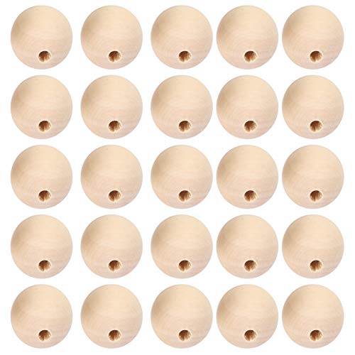 Deryang Contas de madeira DIY, contas de terço redondas, contas de cortina DIY colar amigos criação