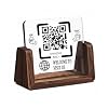 Wooden Stand with Clear Acrylic QR & NFC Sign for Storefront Easy and Fast Access to Social Media Page for Customers Perfect for Promoting Social Media Following - Applicable to Official Websites