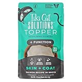 Tiki Cat Solutions Topper, Skin + Coat, Salmon Recipe in Broth, 1.5 oz. Pouch (12 Count)
