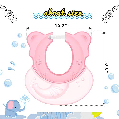 Baby Shower Cap Bathing Cap Kids, Silicone Shower Visor Bathing Hat,Infants Soft Protection Funny Safety Visor Cap for Toddler Pink