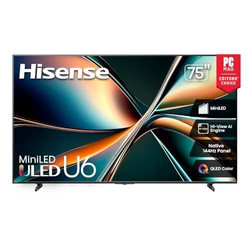 Hisense 75' Class U6 Series Mini-LED 4K UHD...