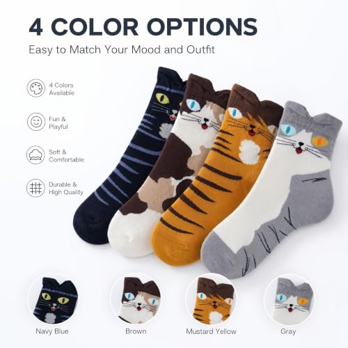 Image of Cute Animal Design Women's Socks Casual Cotton Crew Novelty Socks