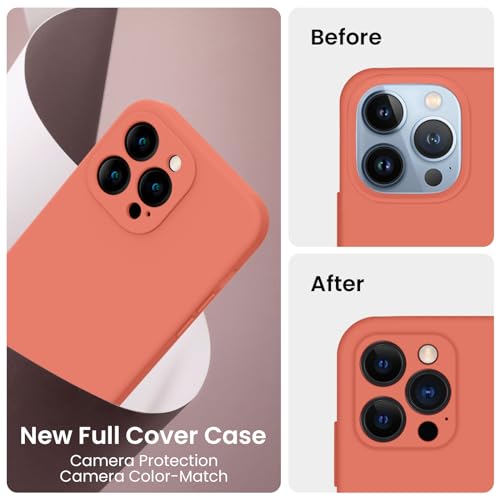 Image of FireNova Designed for iPhone 13 Pro Max Case, Silicone [Camera Protection] Phone Case, Soft Anti-Scratch Microfiber Lining Inside, 6.7 inch, Pink Pomelo