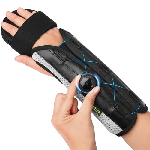HOOMTREE Resting Hand Splint Stroke Hand Brace for Pain Relief Arm Wrist Finger Splints for Carpel Tunnel Stroke Recovery Tendonitis Sprain Arthritis (Gray Medium)