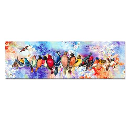 Affiches nature d'oiseaux colorés grand format 55x165cm pour salon