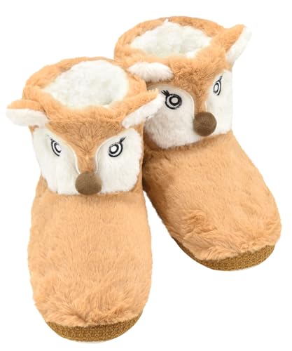 Keyela Women’s Warm Curly Fur Bootie Slippers Comfy Plush Fleece Boots Memory Foam House Shoes