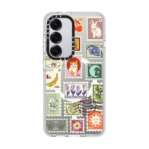 CASETiFY �N���A for Samsung Galaxy S25 �P�[�X [���΂݂ɂ����f�� / 2m����̗����������N���A/ MagSafe�Ή�] - Stamp Collection