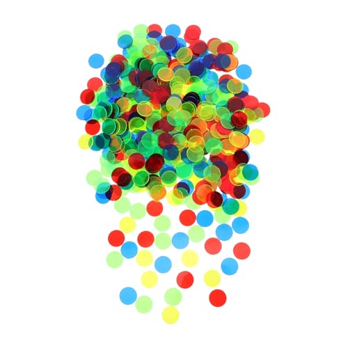 Homoyoyo 1000pcs Plastic Bingo Markers Chips Bingo Game Cards for Math Learning Random Color