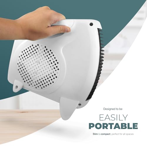 Fan Heater, 2 Heat Setting Adjustable Thermostat Portable and Compact Heater can use Upright or Flat Ideal For Small Rooms -Heater 2000W/2KW Fan Heater, 2 Heat Setting Adjustable Thermostat Portable and Compact Heater can use Upright or Flat Ideal For Small Rooms -Heater 2000W/2KW