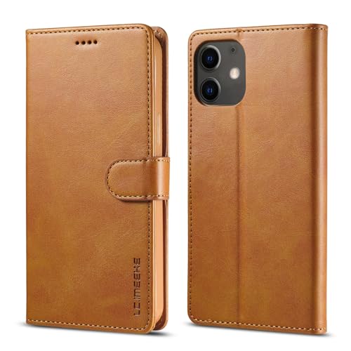 Étui portefeuille iPhone 12 magnétique en cuir TPU antichoc noir