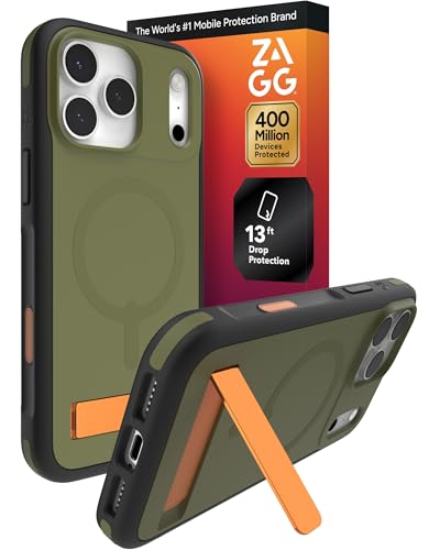 ZAGG Sedona Snap Case with Kickstand for iPhone 17 Pro MAX   Green Sea Kelp, Drop Protection (13ft/4m), Multi Layer Protection, with Camera Button, MagSafe Phone Case with Impact Absorbing Bumpers