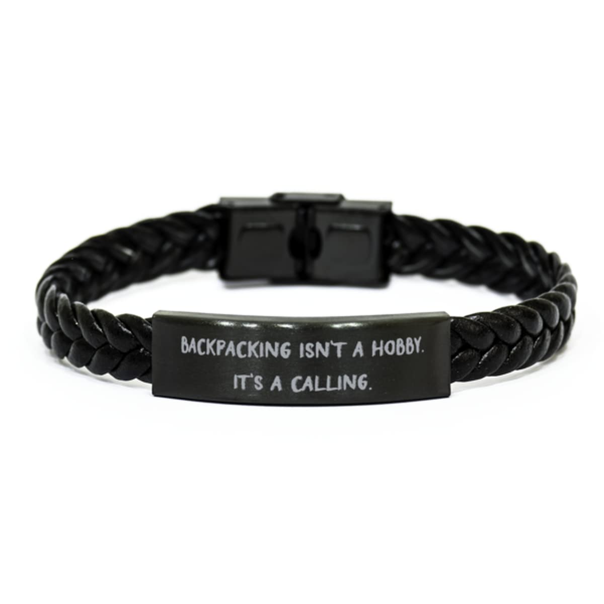 Brilliant Backpacking, Backpacking Isn't a Hobby. It's a Calling, New Braided Leather Bracelet for Men Women from