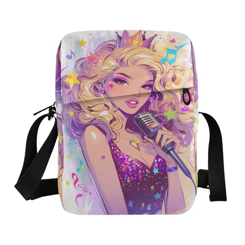 Singer Beauty cute messenger bag shoulder bag men Purses Cross Body Bag Adjustable Strap for Outdoor Daily Shopping