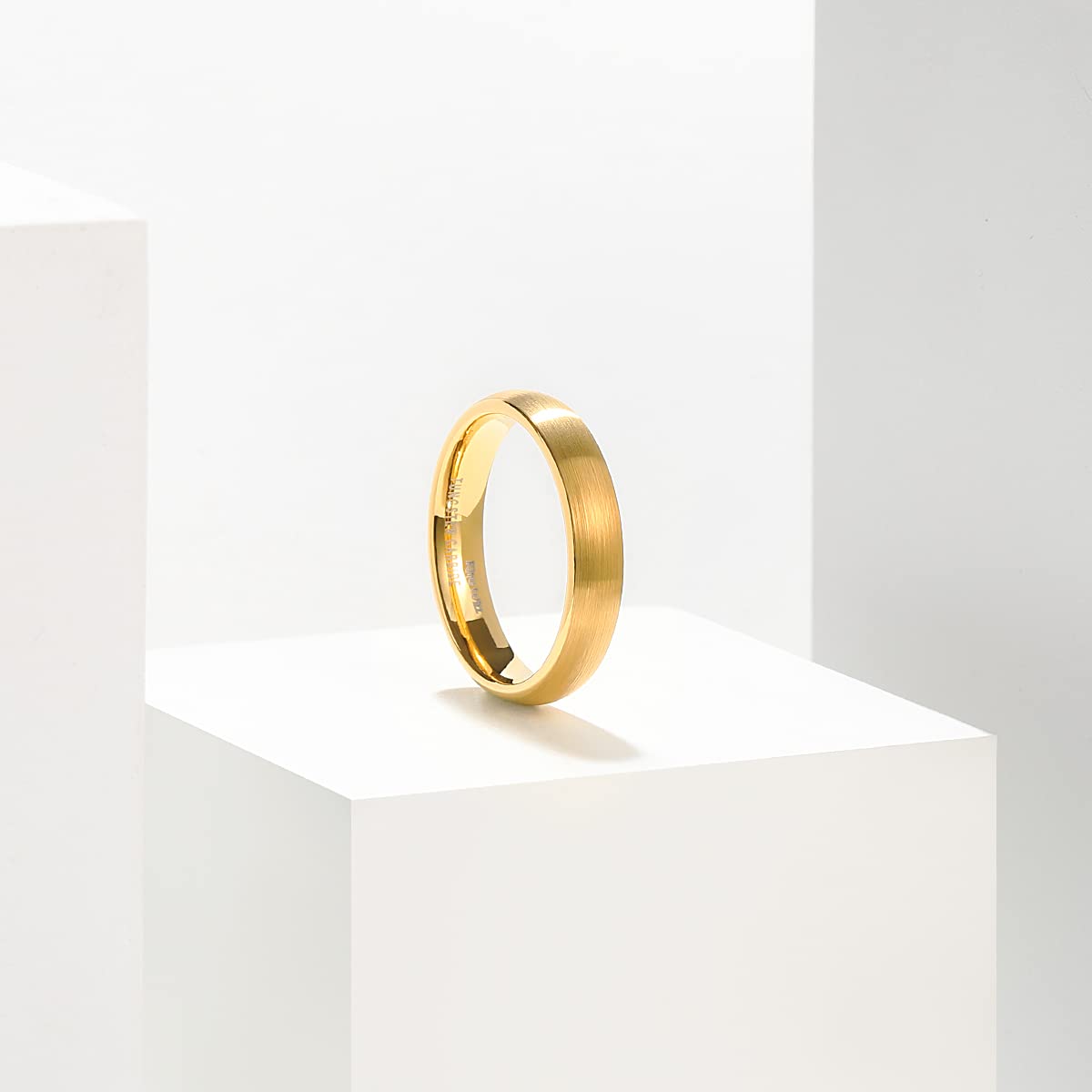 King Will Wolframkarbid Ring für Männer und Frauen, 4mm/6mm/7mm – Schwarz Silber, gebürstet, gewölbt, komfortable Passform, klassischer Ehering und Partnerring