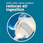Philips Avent Anti-Colic Baby Bottle, Medium Flow 2 Nipple, 1m+, 9oz, 3 Pack, Clear, BPA-free, SCY103/03