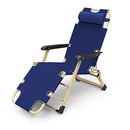 LDCBFTR Sun Lounger Zero Gravity Chair For Camping Foldable Zero-Gravity Lounge Chair Recliner Cotton Pad Adjustable Reclining Garden Outdoor Terrace Sun Lounger Can Hold Up To 150Kg-Navy โ image 1