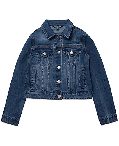 Calvin Klein girls Basic Jean Jacket, Stretch Denim With Button Closure, Casual Style