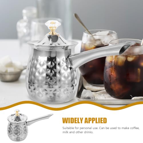 Cafetera turca de acero inoxidable duradera con asa lateral fija 4