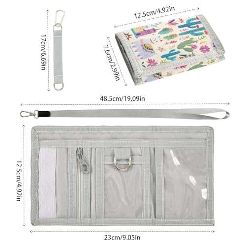 ALAZA Kids Wallets for Boys Girls Toddler Trifold Wallet Children Small Cute Llamas Castles with Zipper Coin Pocket3