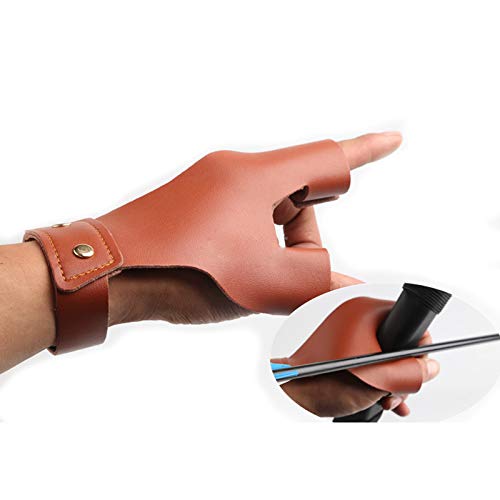 image for Xilang Archery Hand Guard Protector Leather Shooting Glove Black for L