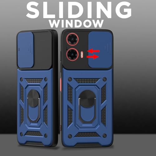 Image of AIBEX Back Cover for Motorola G35 5G | D10 Tough Armor Case | Sliding Camera Shield | 360 Protection | Kickstand Ring Holder | Military-Grade Shockproof Bumper Case