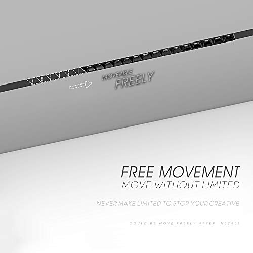Scon Magnet Linear Recessed Track Lighting Section SC-XTB028 System Aluminum Made Rail (Black)(1M) - Thumbnail 7