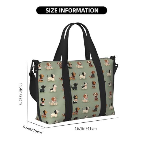 Travel Duffle Bags For Women Men - Cartoon Puppy Dog Print Personal Item Weekender Overnight Gym Carry On Airport Tote Bag With Strap For Yoga, Travel, Business Trips2