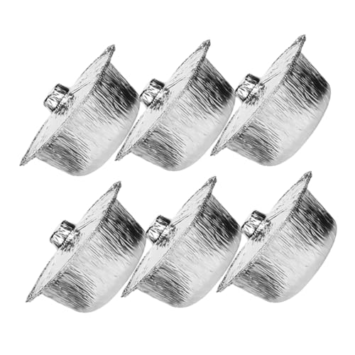 Ciieeo 6個 使い捨てアルミ調理鍋 耐高温アルミ箔製 丸型ホイルパン 蓋付き 軽量持ち運び簡単 バーベキュー キャンプ 用