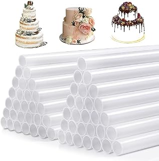 YOUNTHYE 100PCS Cake Dowels 12 Inch/30cm Cake Dowel Rods for Tiered Cakes, Easy Cut Cake Dowels Plastic Cake Support Rods for Tiered Cakes Construction and Stacking